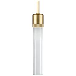 Zigrina 3" LED 3CCT Cylindrical Pendant, 12" Clear Glass, Aged Br