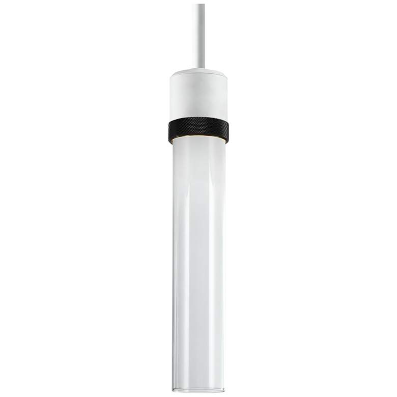 Image 1 Zigrina 3" LED 3CCT Cylindrical Pendant 12" Clear Glass, White Bl