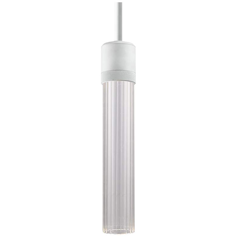 Image 1 Zigrina 3 inch LED 3CCT Cylindrical Pendant, 12 inch Fluted Glass and Whi