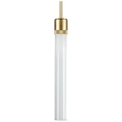 Zigrina 3" LED 3CCT Cylindrical Pendant, 18" Clear Glass, Aged Br