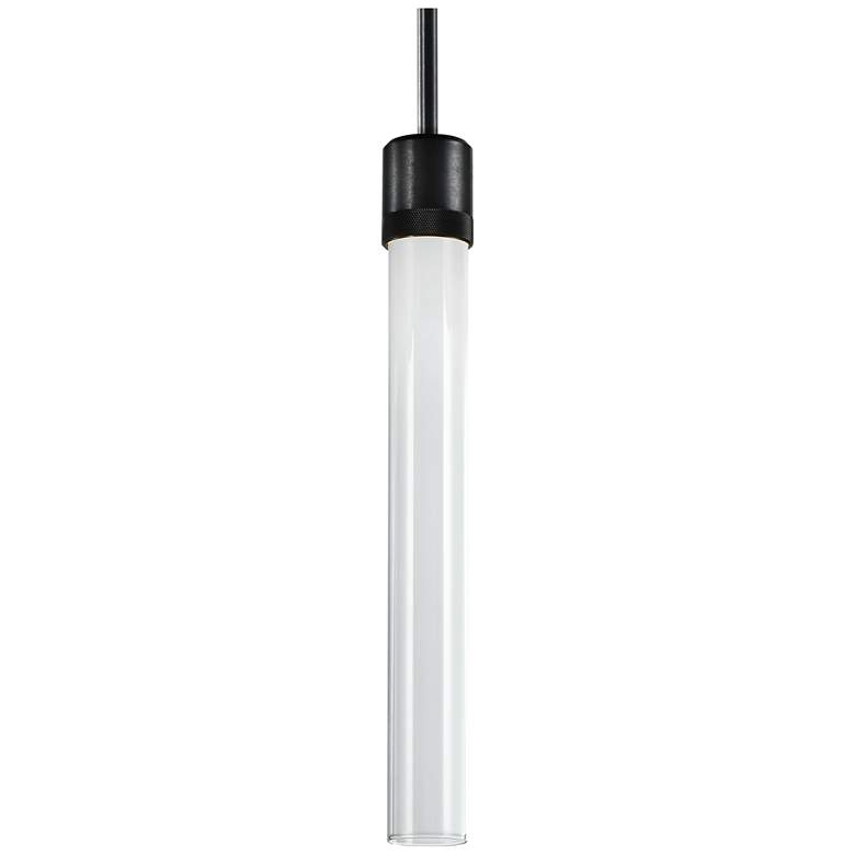 Image 1 Zigrina 3" LED 3CCT Cylindrical Pendant, 18" Clear Glass and Blac