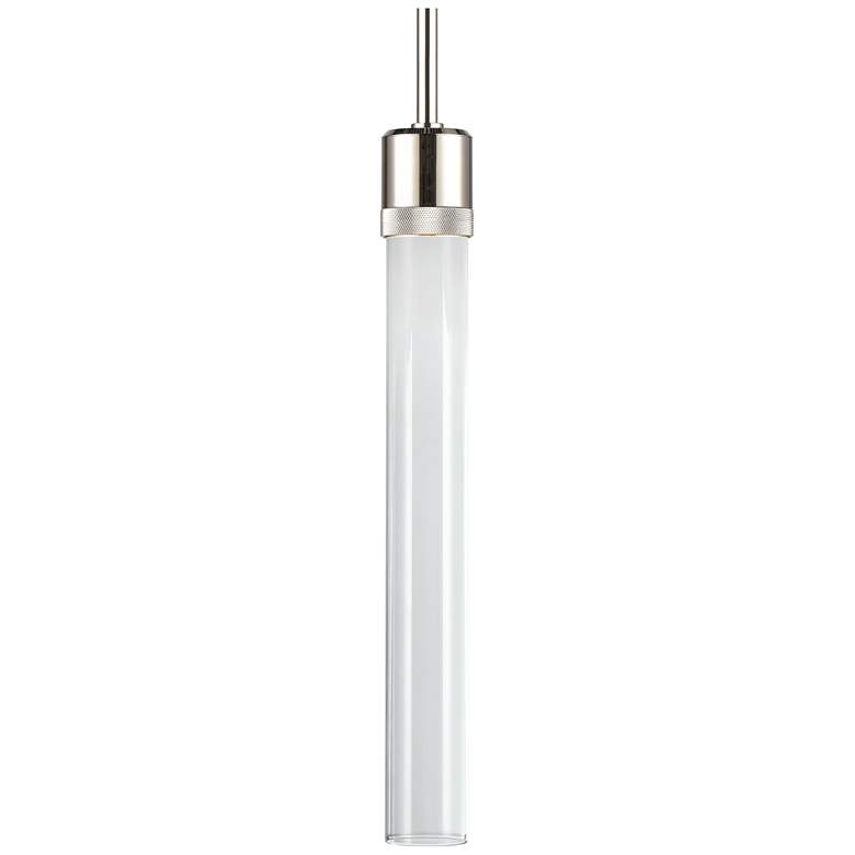 Image 1 Zigrina 3" LED 3CCT Cylindrical Pendant, 18" Clear Glass and Nick
