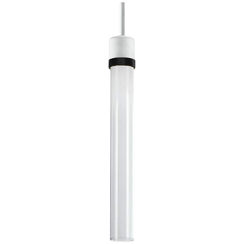Image 1 Zigrina 3" LED 3CCT Cylindrical Pendant 18" Clear Glass White Bla
