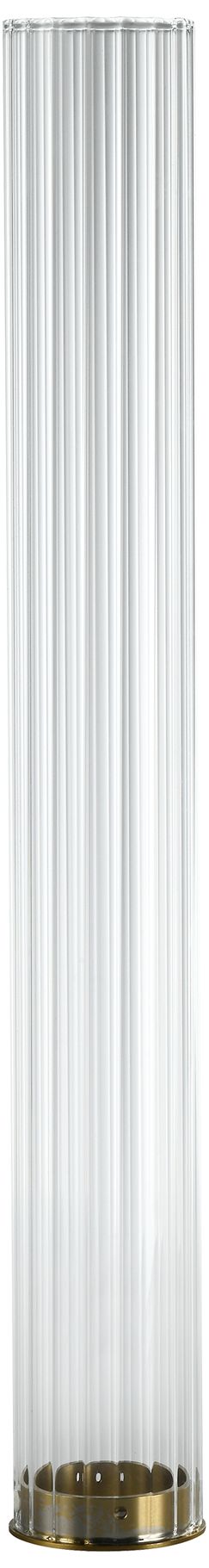 Image 5 Zigrina 3" LED 3CCT Cylindrical Pendant, 18" Fluted Glass Aged Br more views