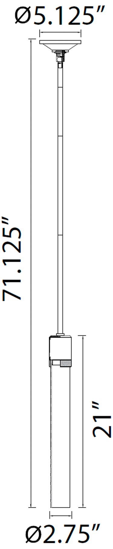 Image 6 Zigrina 3" LED 3CCT Cylindrical Pendant, 18" Fluted Glass Aged Br more views