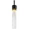 Zigrina 3" LED 3CCT Pendant, 12" Clear Crackle Glass, Black &