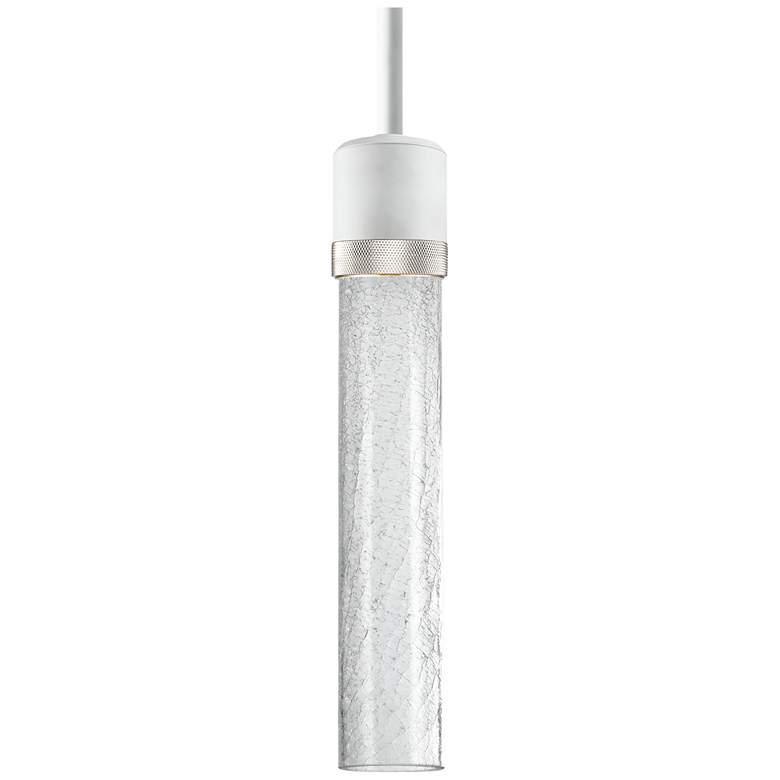 Image 1 Zigrina 3 inch LED 3CCT Pendant 12 inch Clear Crackled Glass, White &#38;
