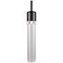 Zigrina 3" LED 3CCT Pendant, 12" Clear Fluted Glass, Black &