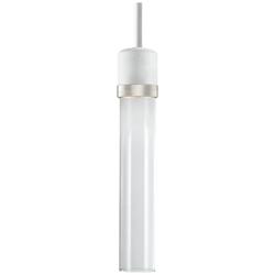 Zigrina 3" LED 3CCT Pendant, 12" Clear Glass, White with Nickel F