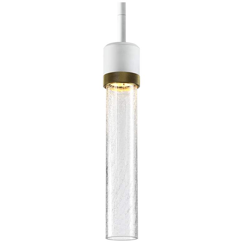 Image 1 Zigrina 3" LED 3CCT Pendant, 12" Crackle Glass, White & Aged