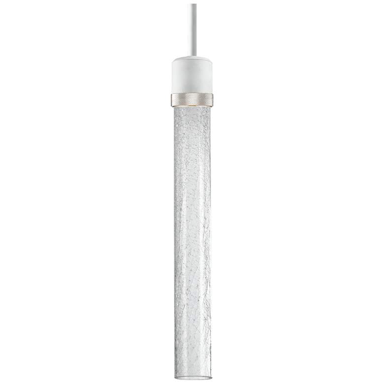 Image 1 Zigrina 3" LED 3CCT Pendant, 18" Clear Crackle Glass, White &
