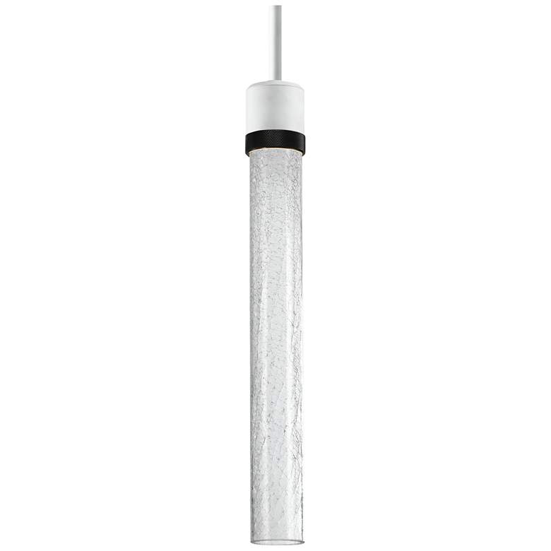 Image 1 Zigrina 3" LED 3CCT Pendant, 18" Clear Crackle Glass, White &