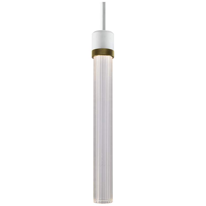 Image 1 Zigrina 3" LED 3CCT Pendant, 18" Clear Fluted Glass, White &