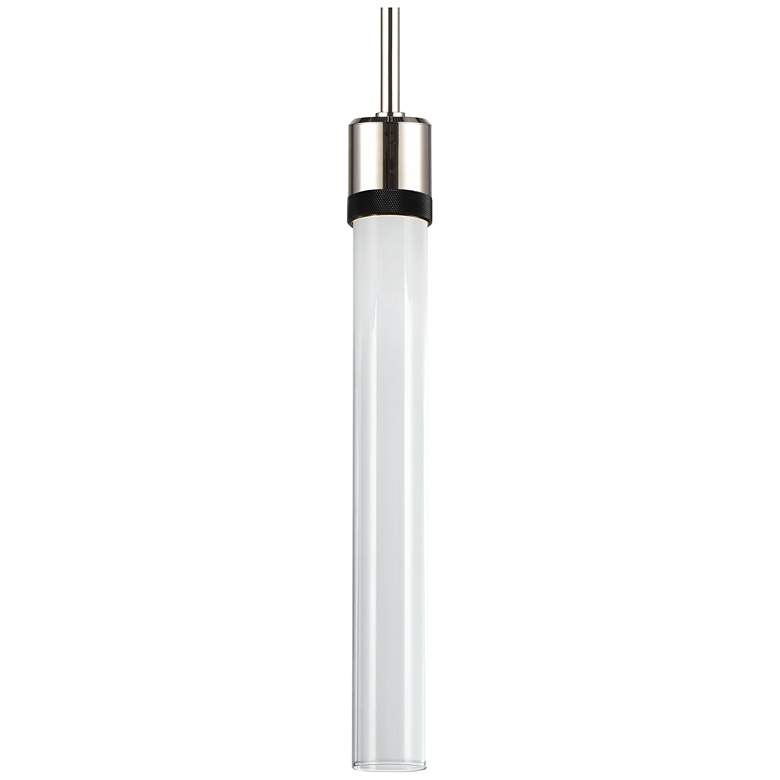 Image 1 Zigrina 3" LED 3CCT Pendant, 18" Clear Glass, Nickel & Black