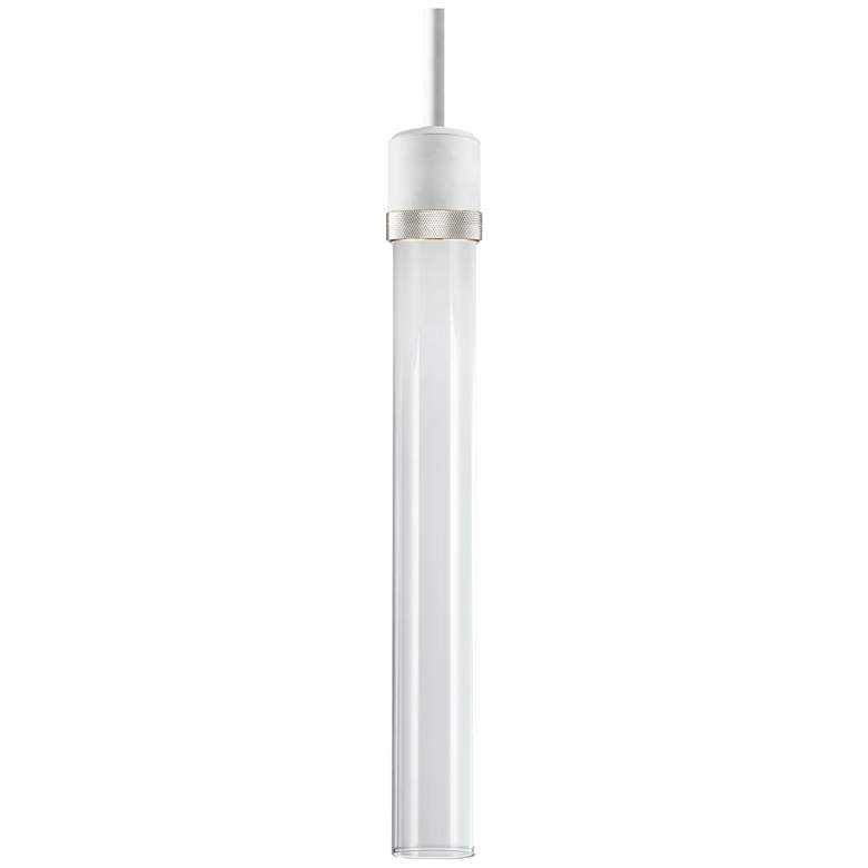 Image 1 Zigrina 3" LED 3CCT Pendant, 18" Clear Glass, White & Nickel