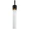 Zigrina 3" LED 3CCT Vertical Pendant, 12" Clear Glass, Black &