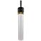 Zigrina 3" LED 3CCT Vertical Pendant 12" Fluted Glass, Black &