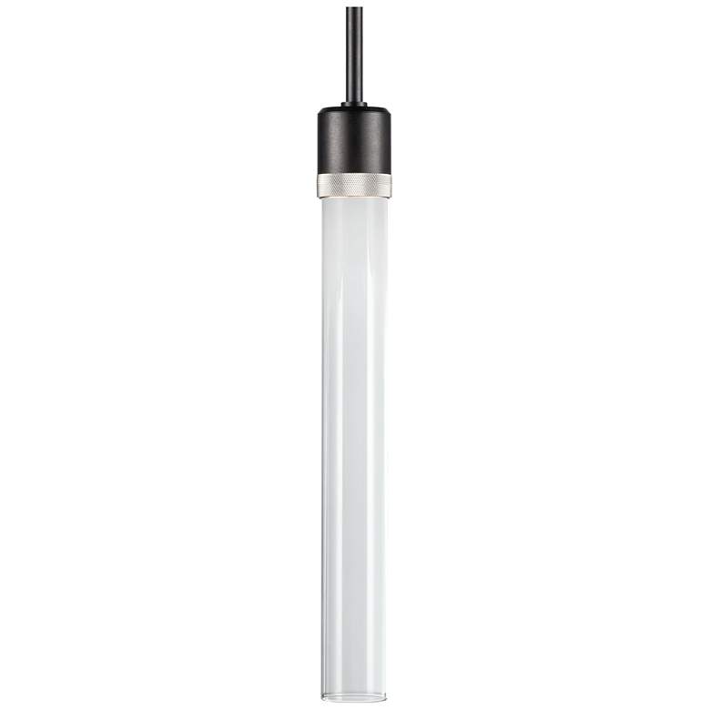 Image 1 Zigrina 3" LED 3CCT Vertical Pendant 18" Clear Glass, Black &