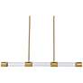 Zigrina 48" LED 3CCT Linear Pendant, Clear Fluted Glass and Brass Fini