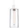 Zigrina 6" E26 Cylindrical Pendant, 12" Clear Glass and White Met