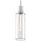 Zigrina 6" E26 Cylindrical Pendant, 18" Clear Glass and White Met