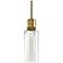 Zigrina 6" LED 3CCT Cylindrical Drum Pendant, 12" Clear Glass, Br
