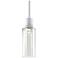 Zigrina 6" LED 3CCT Cylindrical Drum Pendant, 12" Clear Glass, Wh