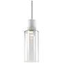 Zigrina 6" LED 3CCT Cylindrical Drum Pendant, 12" Clear Glass, Wh