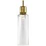 Zigrina 6" LED 3CCT Cylindrical Drum Pendant 18" Clear Glass, Bra