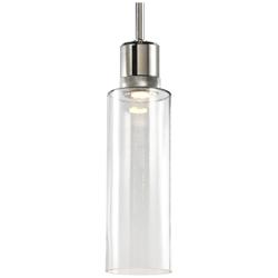 Zigrina 6&quot; LED 3CCT Cylindrical Drum Pendant 18&quot; Clear Glass, Nic