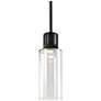 Zigrina 6" LED 3CCT Cylindrical Pendant, 12" Clear Glass and Blac