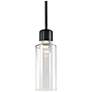 Zigrina 6" LED 3CCT Cylindrical Pendant, 12" Glass Black and Nick