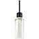 Zigrina 6" LED 3CCT Cylindrical Pendant, 12" Glass Black and Nick