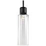 Zigrina 6" LED 3CCT Cylindrical Pendant, 18" Clear Glass and Blac