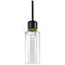 Zigrina 6" LED 3CCT Vertical Pendant, 12" Clear Glass Black &