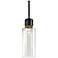 Zigrina 6" LED 3CCT Vertical Pendant, 12" Clear Glass Black &