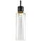 Zigrina 6" LED 3CCT Vertical Pendant, 18" Clear Glass, Black &