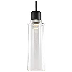 Image1 of Zigrina 6" LED 3CCT Vertical Pendant 18" Clear Glass, Black &