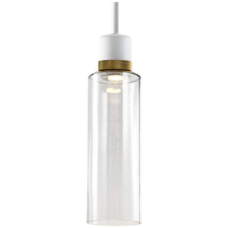 Image 1 Zigrina 6 inch LED 3CCT Vertical Pendant, 18 inch Clear Glass, White &#38