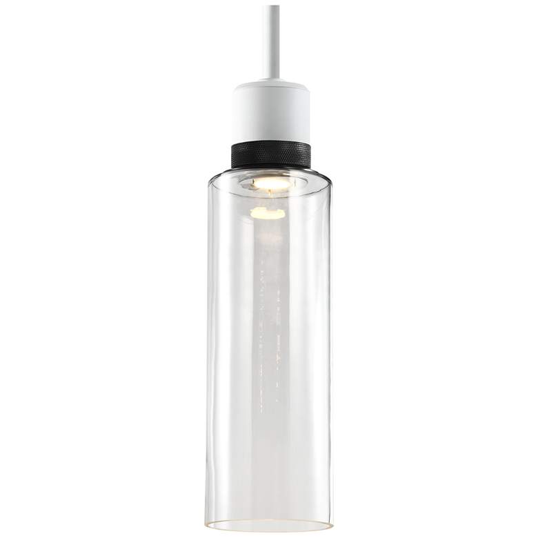 Image 1 Zigrina 6" LED 3CCT Vertical Pendant, 18" Clear Glass, White &#38