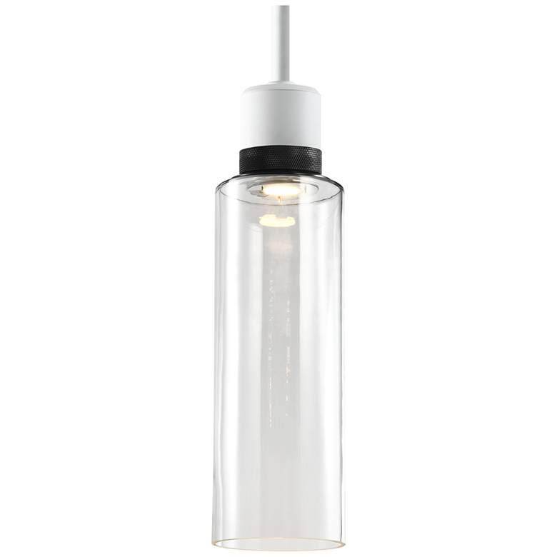 Image 1 Zigrina 6" LED 3CCT Vertical Pendant, 18" Clear Glass, White &