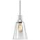 Zigrina 7" E26 Clear Bell Glass Pendant Matte White with Nickel Finish