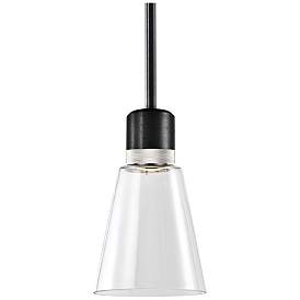 Image1 of Zigrina 7" LED 3CCT Clear Bell Glass Pendant, Black & Nickel Metal