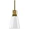 Zigrina 7" LED 3CCT Clear Bell Glass Pendant Light, Aged Brass Metal F