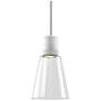 Zigrina 7" LED 3CCT Clear Bell Glass Pendant Light Matte White Metal F