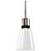 Zigrina 7" LED 3CCT Clear Bell Glass Pendant, Nickel and Black Metal F
