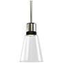 Zigrina 7" LED 3CCT Clear Bell Glass Pendant, Nickel and Black Metal F
