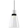 Zigrina 7" LED 3CCT Clear Bell Glass Pendant, White with Black Metal F