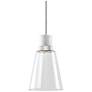 Zigrina 7" LED 3CCT Clear Bell Glass Pendant White with Nickel Metal F