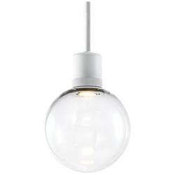 Zigrina 8&quot; LED 3CCT Clear Globe Glass Pendant and Matte White Metal Fi